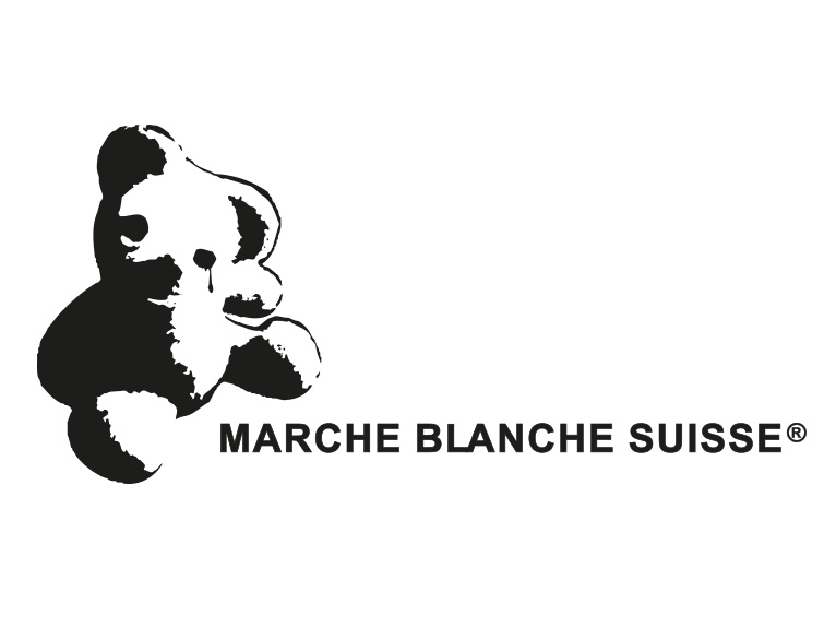 Logotype for La Marche Blanche Suisse - black and white