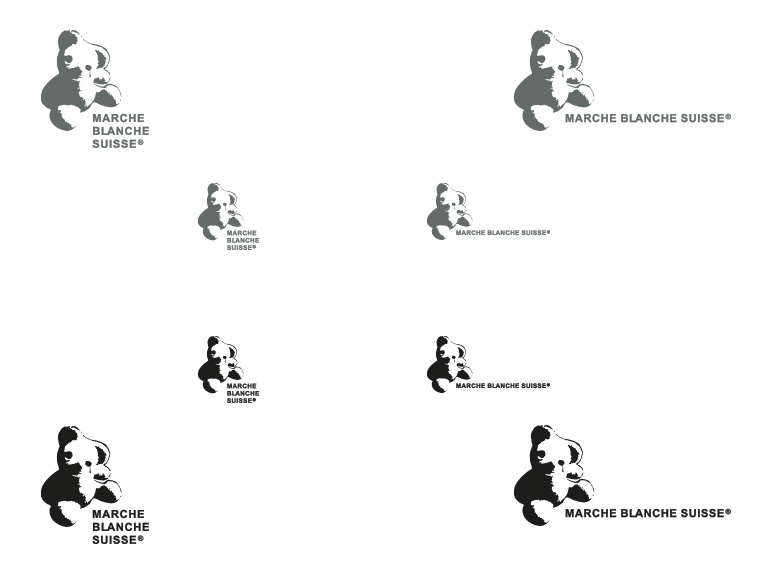 Logotype for La Marche Blanche Suisse - different versions