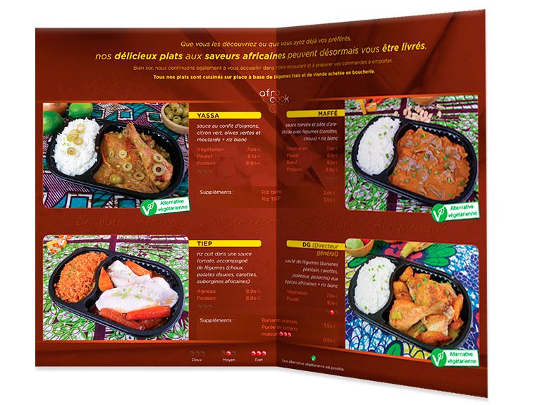 Brochure for Afrocook restaurant (Interior)