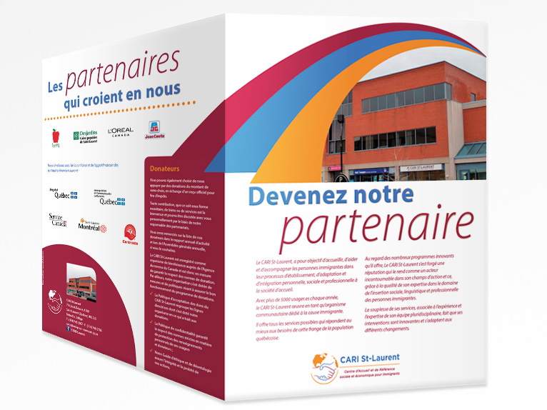 Brochure de commandite pour CARI St-Laurent