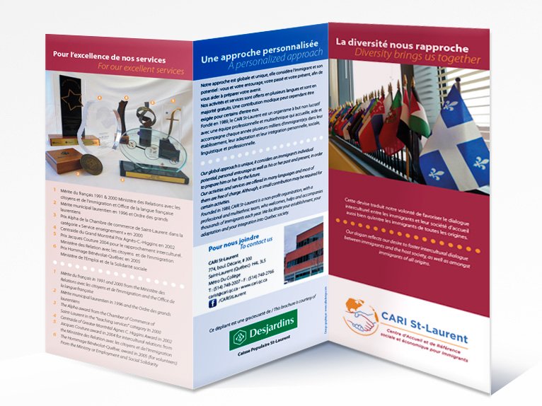 Brochure pour CARI St-Laurent (recto)